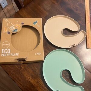 Source Unknown Eco Party Plate Set - Mint Green and Beige
